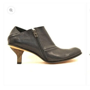 CYDWOQ Remote kitten low Heel black leather size 38
